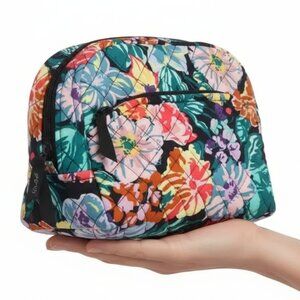Vera Bradley Cosmetic Bag Happy Blooms 7.75"x 5.75"x2.75"